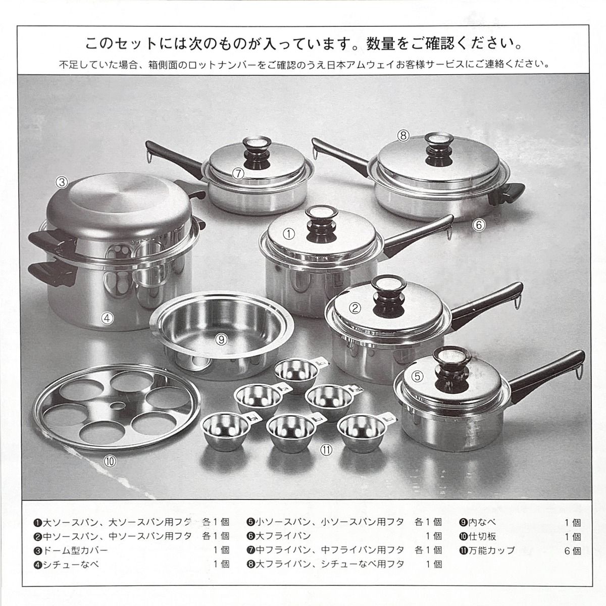 レシピ付き 新品 Amway アムウェイ 大フライパン 中フライパン