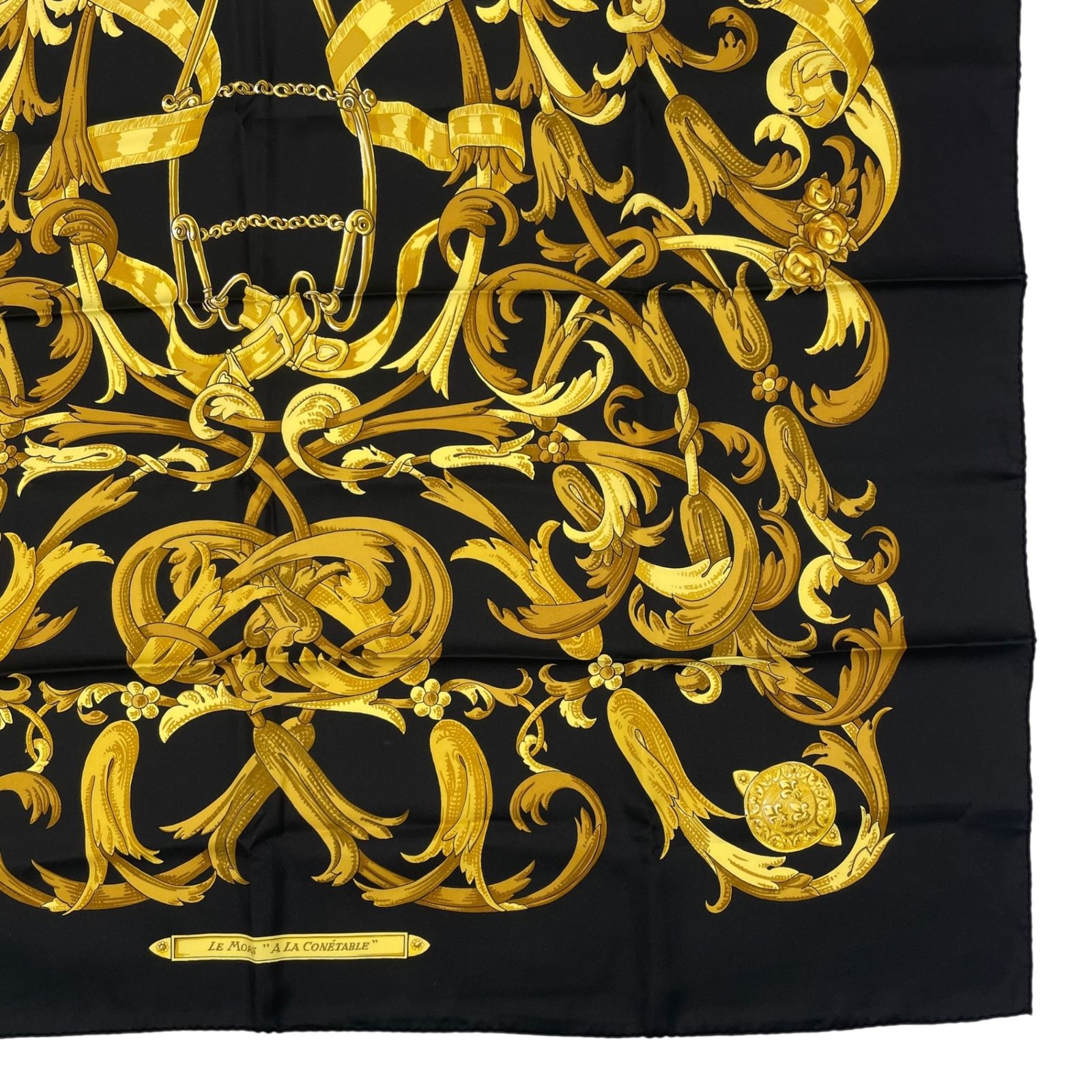 美品 HERMES エルメス スカーフ シルク カレ90 LEMORS A LA CONETABLE