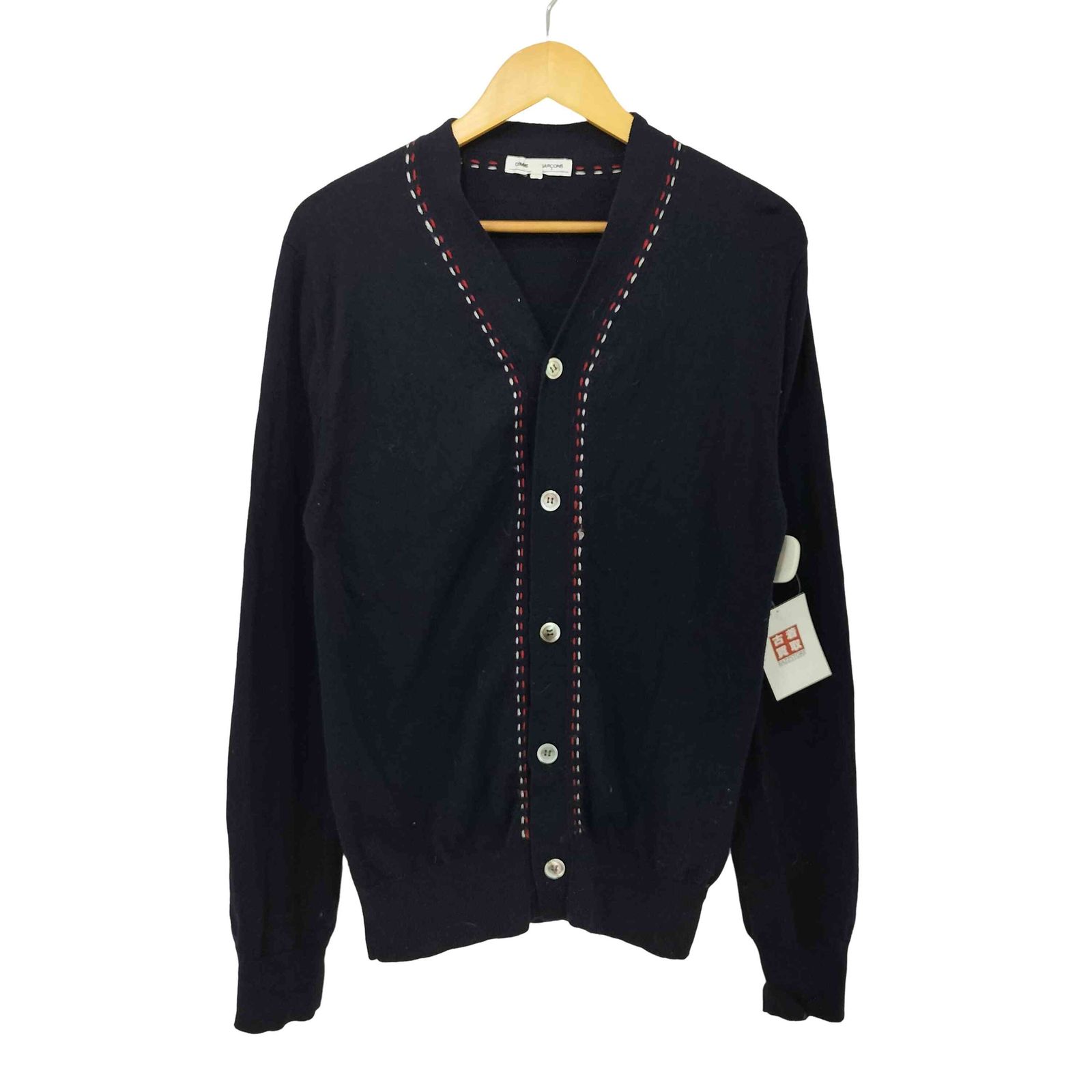 美品　トリココムデギャルソン AD2009 切替ウールカーディガン コムデギャルソン COMME des GARCONS AD2009 ステッチデザイン ウール