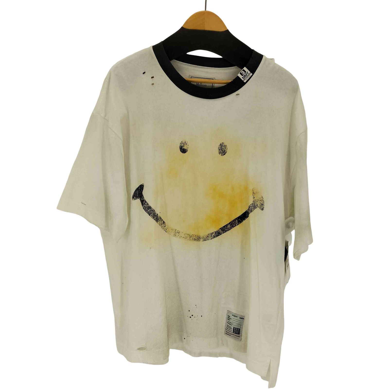 メゾンミハラヤスヒロ Maison MIHARA YASUHIRO SMILY FACE PRINTED DISTRESSED TEE メンズ JPN：46 
