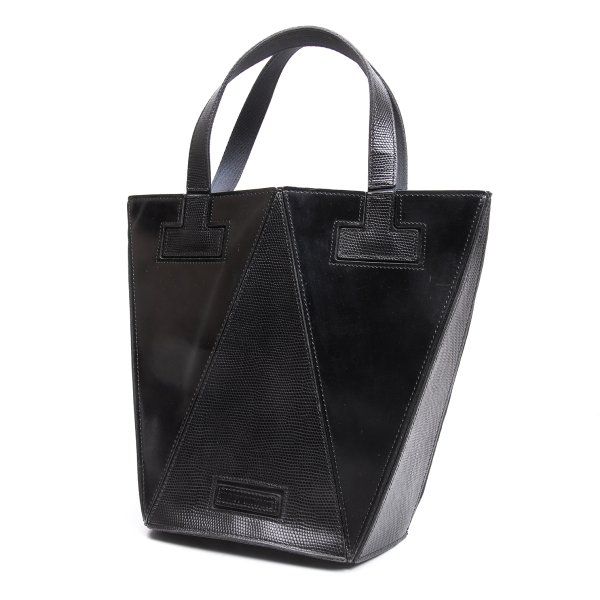 イッセイミヤケISSEY MIYAKE パネル異素材切替トートバッグ 黒 - メルカリ