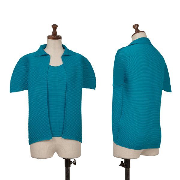 イッセイミヤケ ミーISSEY MIYAKE me シャツレイヤード切替ストレッチ