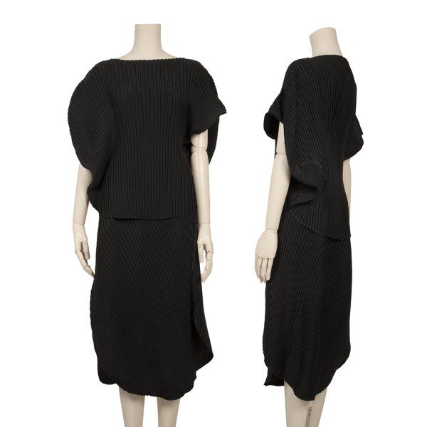 イッセイミヤケISSEY MIYAKE サークルデザインプリーツトップス 黒2