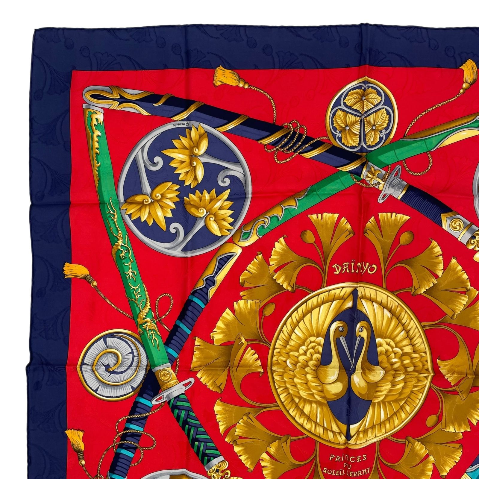 美品 HERMES エルメス スカーフ シルク カレ90 DAIMYO PRINCES DU