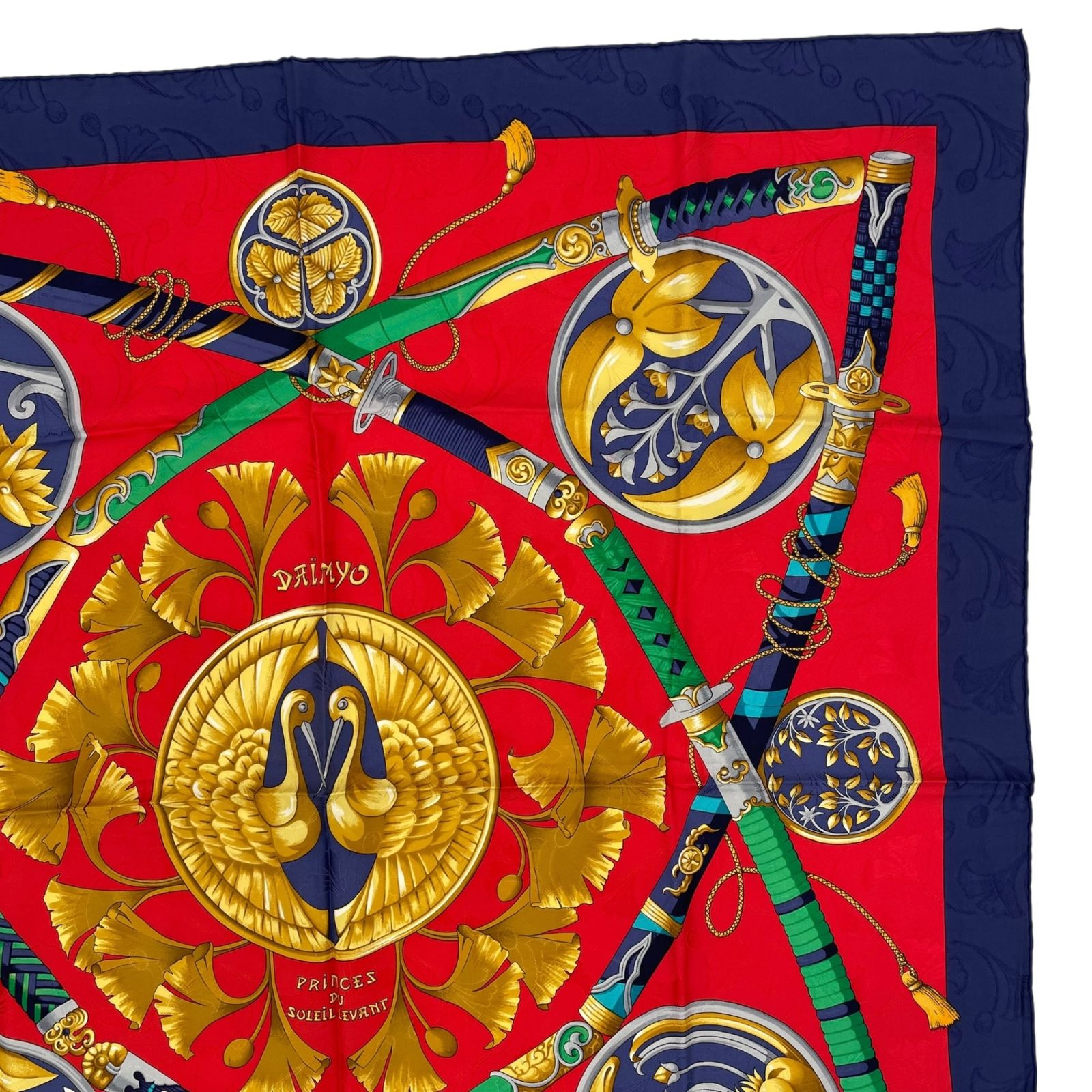 美品 HERMES エルメス スカーフ シルク カレ90 DAIMYO PRINCES DU