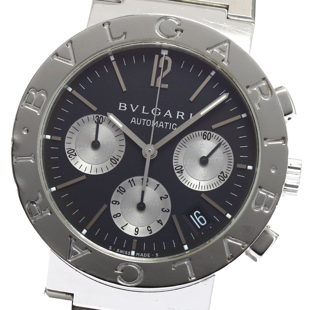 トケマー:BVLGARI ブルガリ ブルガリ クロノグラフ BB38SSCH 自動巻 訳あり ブルガリ BVLGARI BB38SSCH ブルガリブルガリ クロノグラフ デイト 自動巻き メンズ _884601
