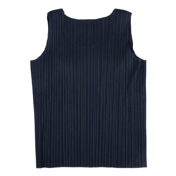 プリーツプリーズPLEATS PLEASE プリーツノースリーブトップス 紺5