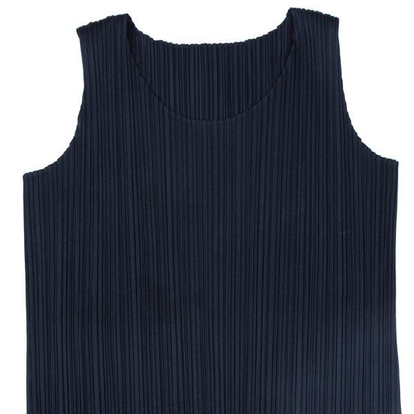 プリーツプリーズPLEATS PLEASE プリーツノースリーブトップス 紺5