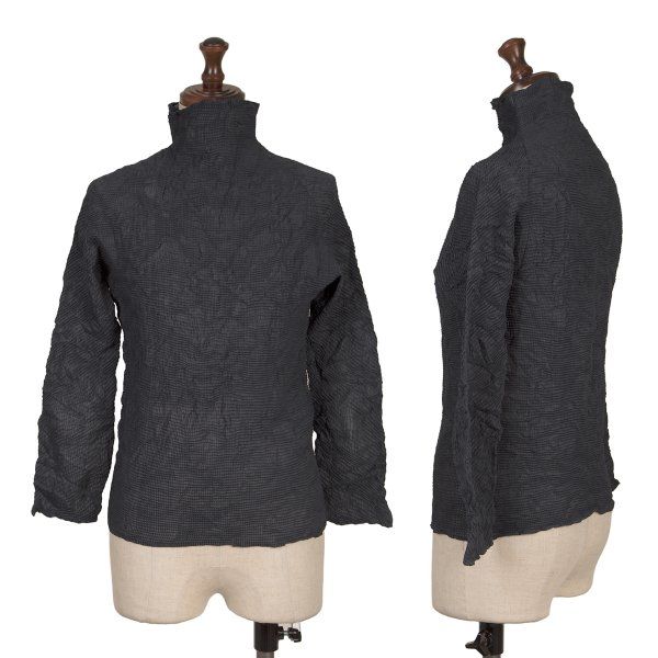 イッセイミヤケISSEY MIYAKE シワプリーツハイネックカットソー