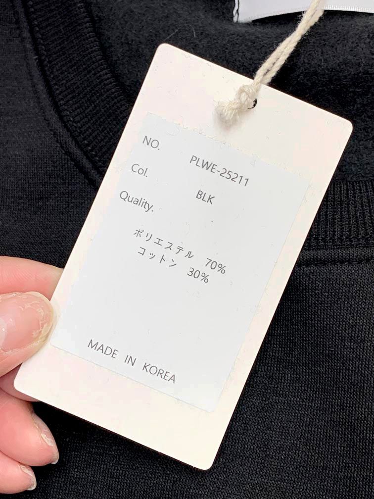 新品 PLUS OTO.HA プラスオトハ ティアード スウェット ワンピース 黒