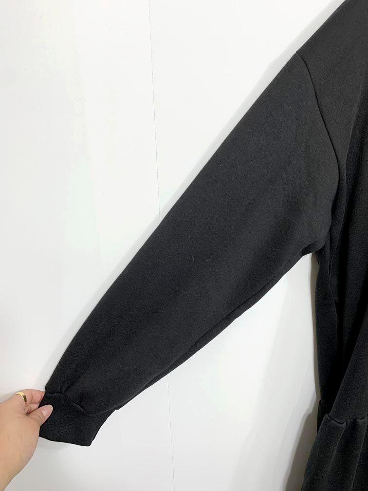 新品 PLUS OTO.HA プラスオトハ ティアード スウェット ワンピース 黒