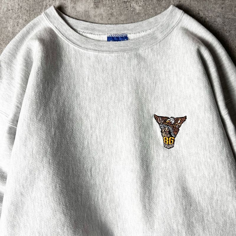 00s Champion USMA ロゴ 刺繍 リバースウィーブ スウェット トレーナー 