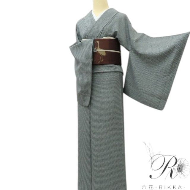 六花-RIKKA- 美品 正絹 縦縞❀無敵の定番キモノ❀小紋 着物 A4674
