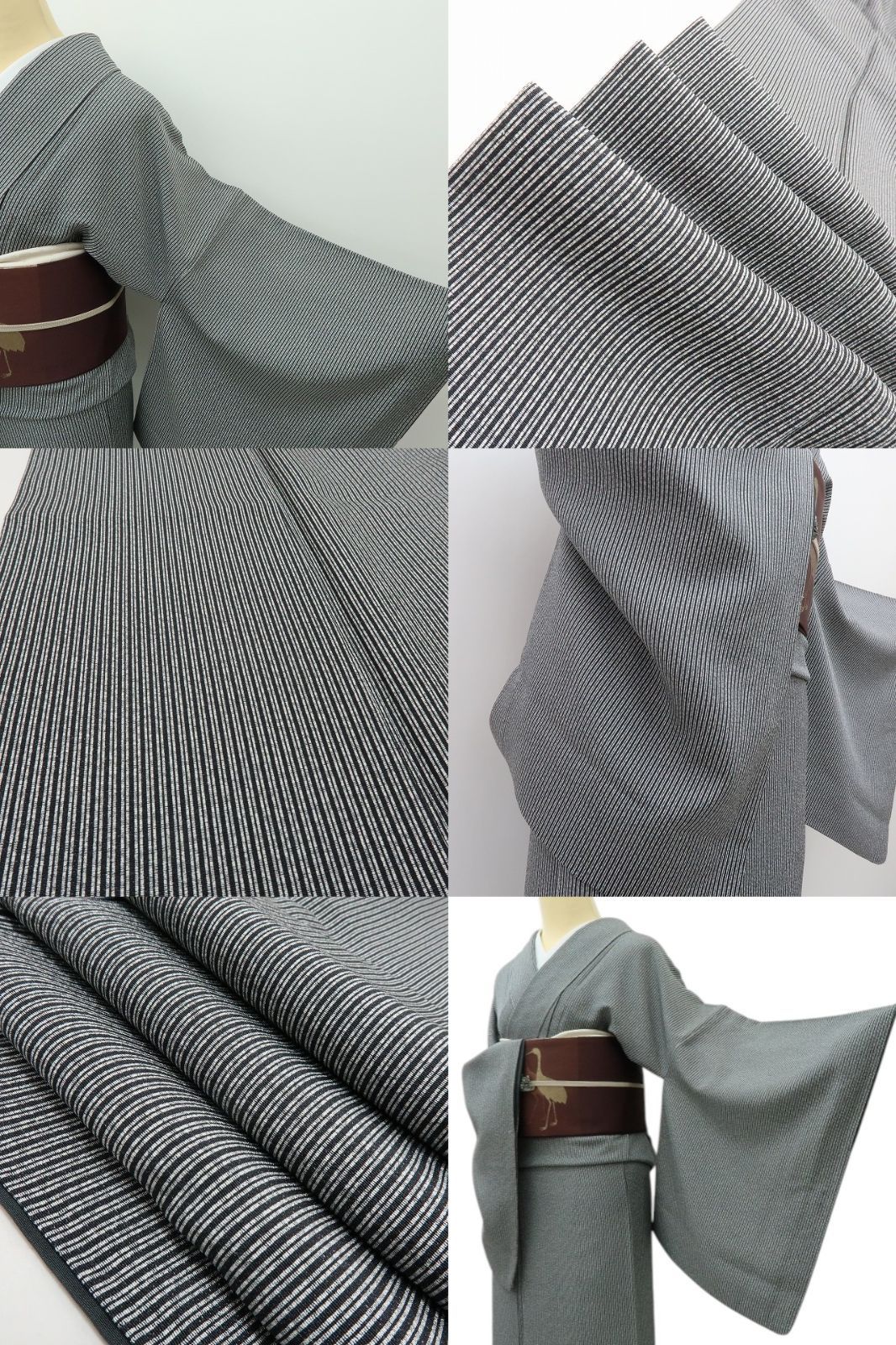 六花-RIKKA- 美品 正絹 縦縞❀無敵の定番キモノ❀小紋 着物 A4674