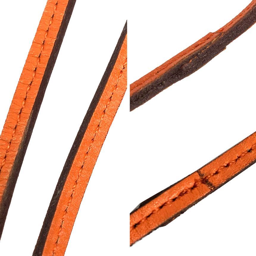 HERMES エルメス ラニエール 革紐 レザーネックレス オレンジ 未使用