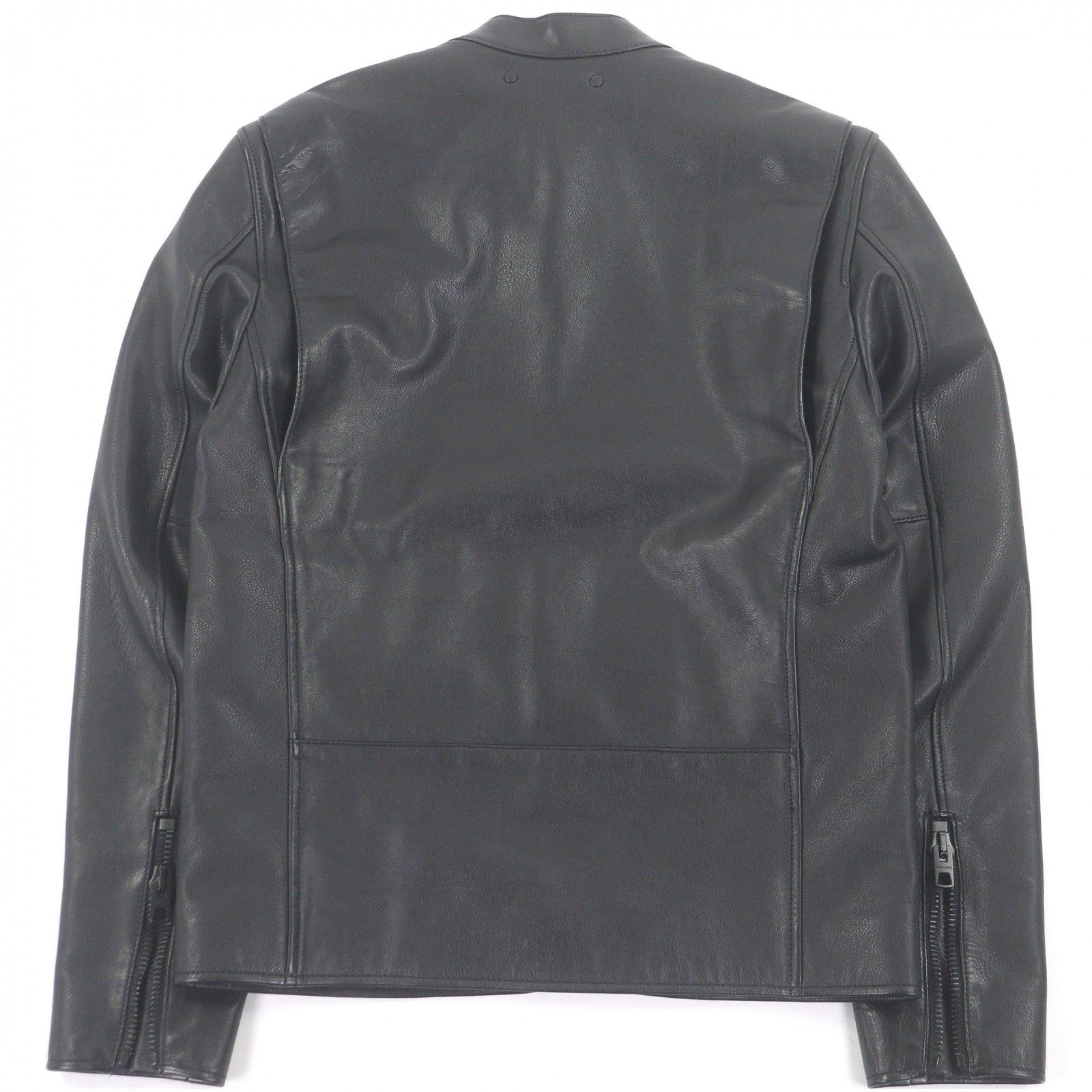 美品□COACH コーチ 牛革 ダブルジップ スタンドカラー シングル