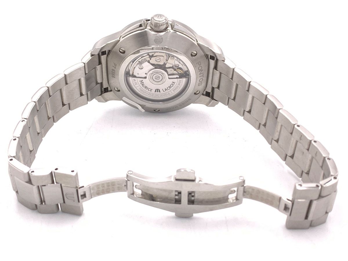  モーリスラクロア ポントス シルバー P6388-SS002-130-1 ステンレススティール 無地デザイン 自動巻き時計 腕時計(アナログ)