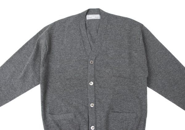コムデギャルソンオムCOMME des GARCONS HOMME ウールナイロンニットカーディガン グレーL位