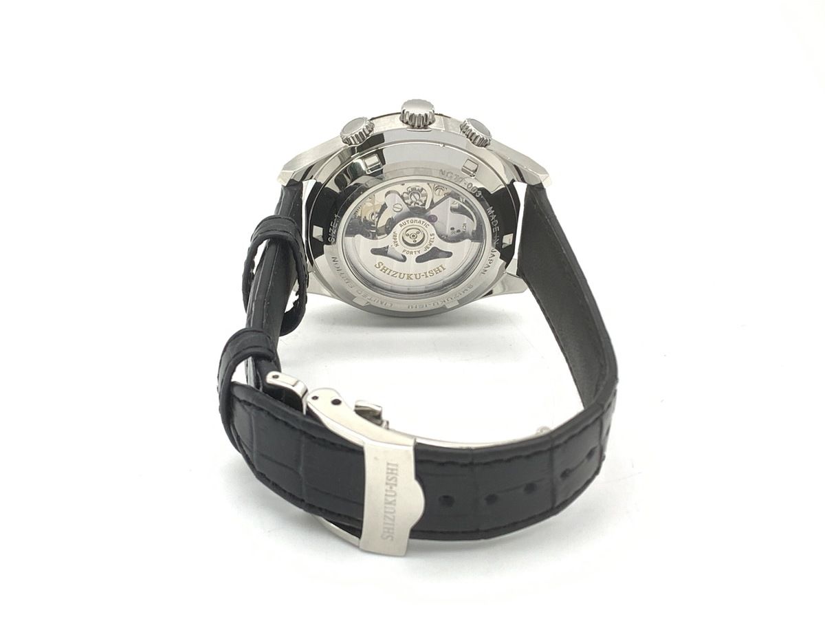  セイコー SHIZUKU-ISHI ブラック NC77-003|TNC770101 ステンレススティール レザーベルト 雫石 時計工房 着回し力 自動巻き時計 腕時計(アナログ)