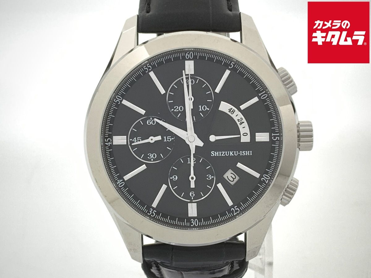 セイコー SHIZUKU-ISHI ブラック NC77-003|TNC770101 ステンレススティール レザーベルト 雫石 時計工房