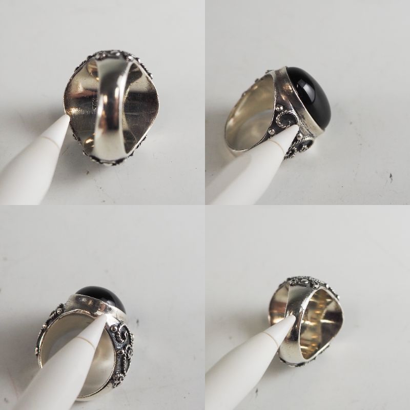 CO5347 TJK ティージェーケー オニキス リング サイズ13号 SILVER