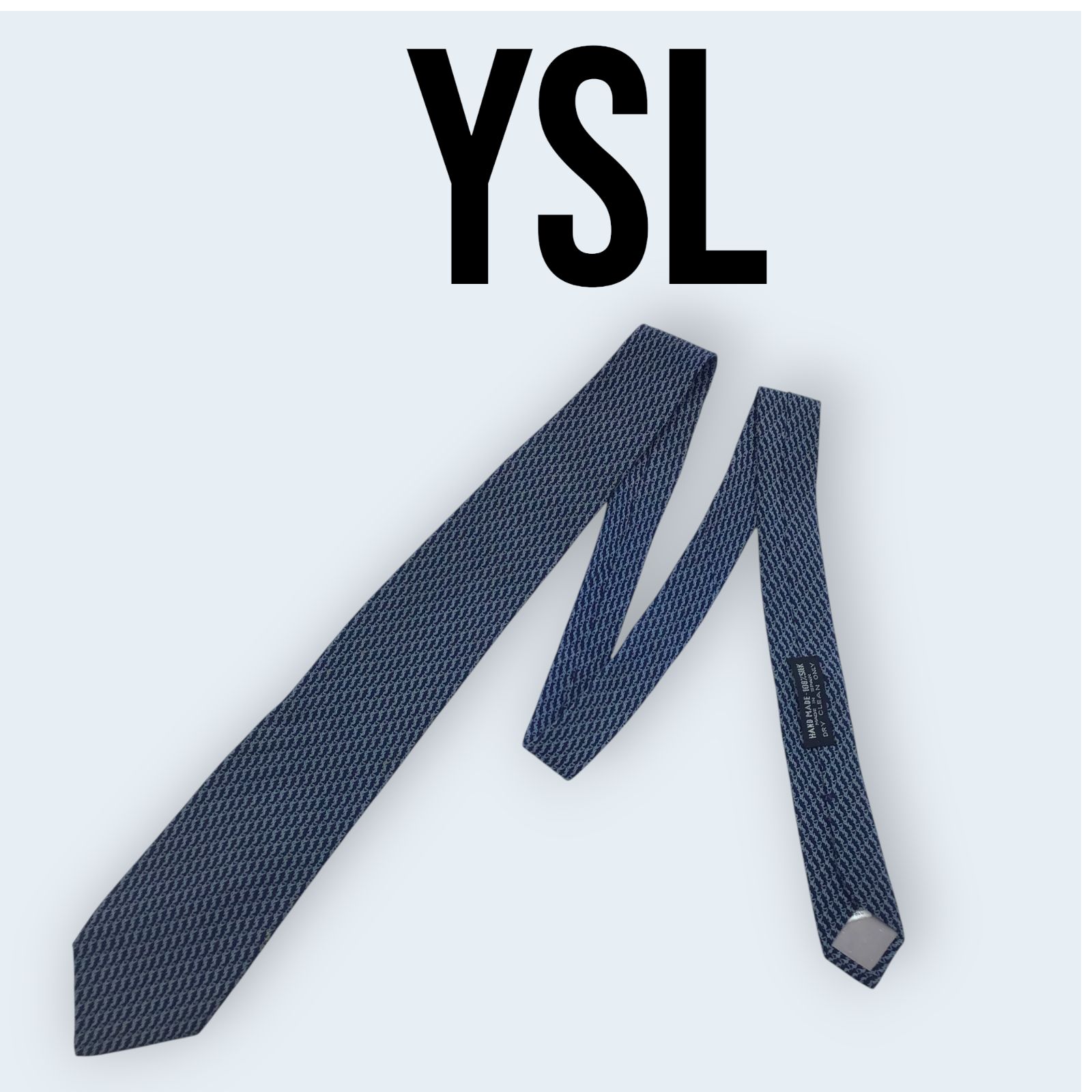 Yves Saint Laurent ネクタイ ネイビー ロゴ入り イヴサンローラン ネクタイ YSLロゴ総柄 ネイビー｜Yahoo!フリマ（旧