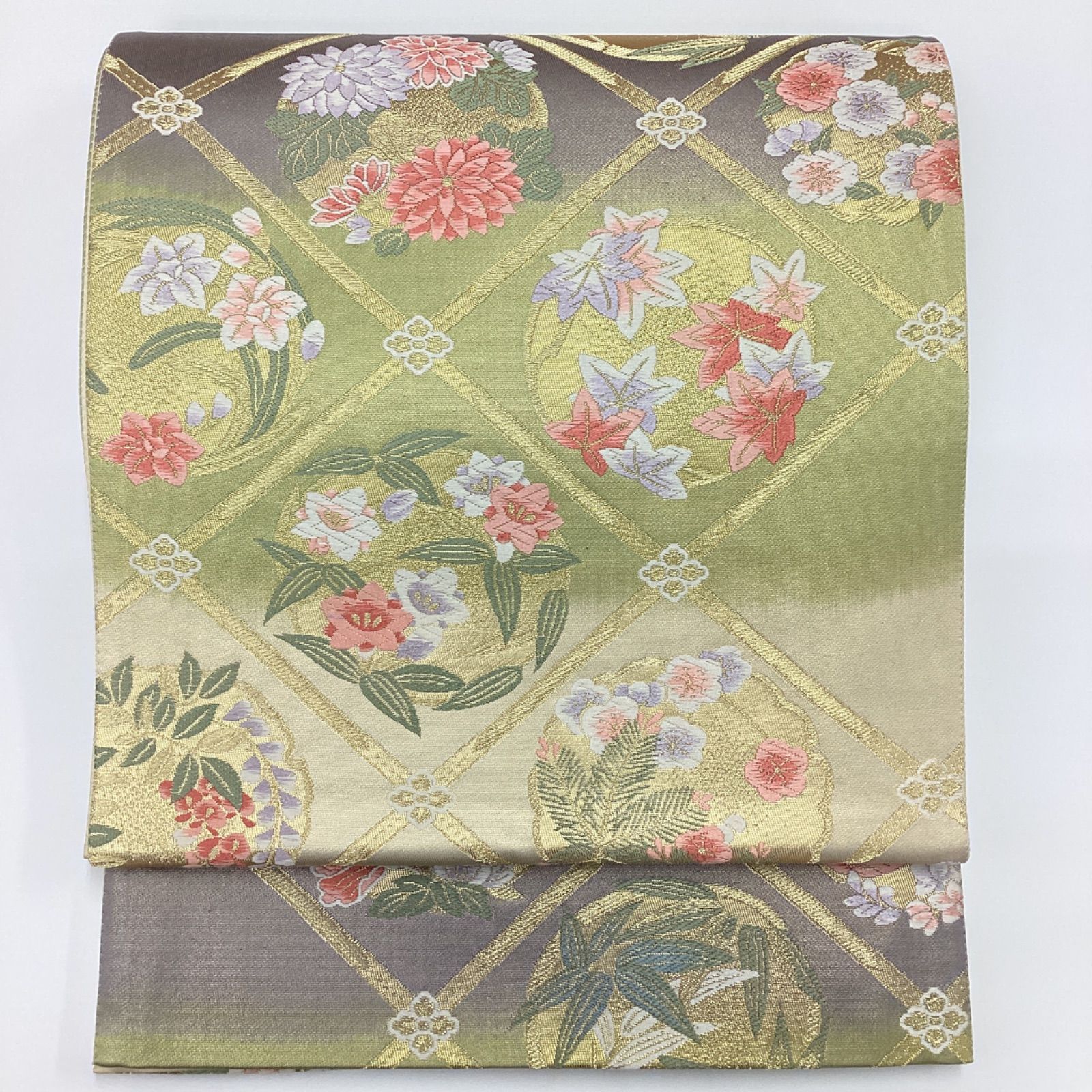 中古品 六通袋帯 芯あり 金糸 正絹 R448 - メルカリ