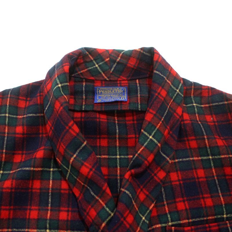 70s USA製 vintage PENDLETON チェック柄 ウール ガウン メンズ 表記L