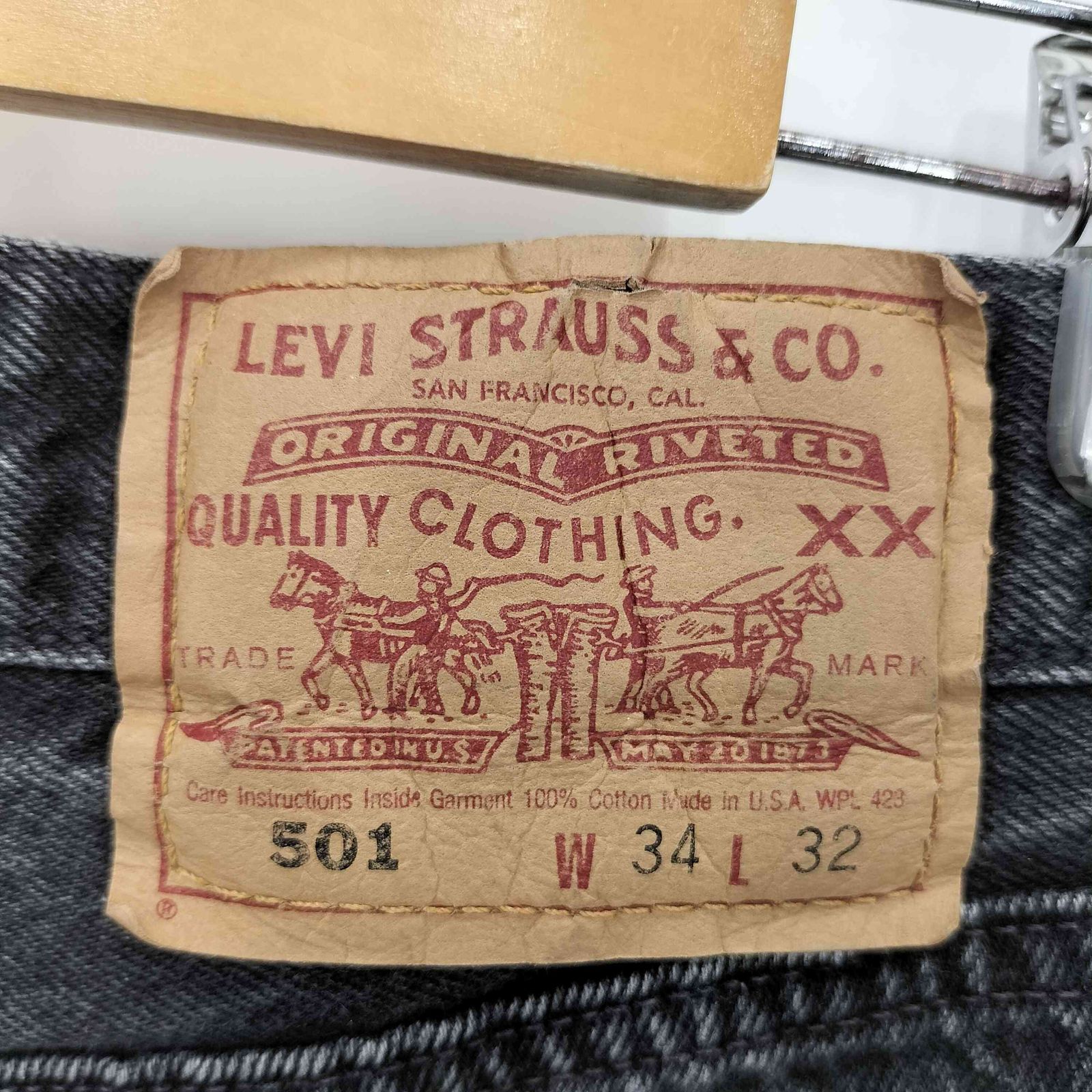 リーバイス Levis 90s USA製 501 刻印653 後染め ブラックデニムパンツ