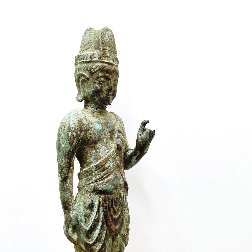 観音菩薩立像 骨董 古美術 金銅 銅に鍍金 観音様 仏像 アンティーク