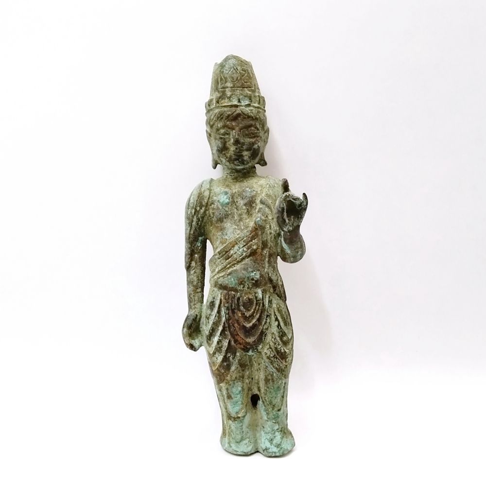 観音菩薩立像 骨董 古美術 金銅 銅に鍍金 観音様 仏像 アンティーク