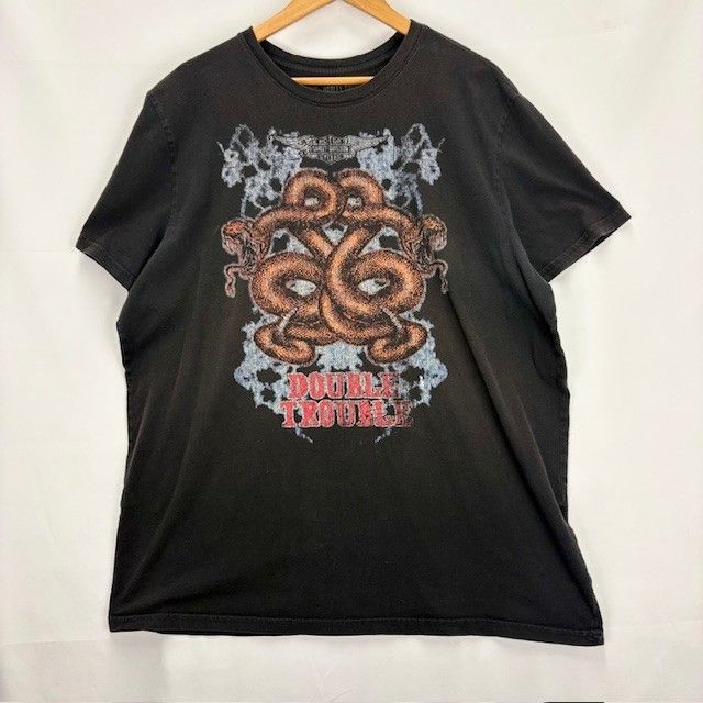 HARLEY-DAVIDSON MOTOR CYCLES double troubleスネークプリント Tシャツ FADE サイズ2XL 08021814 872