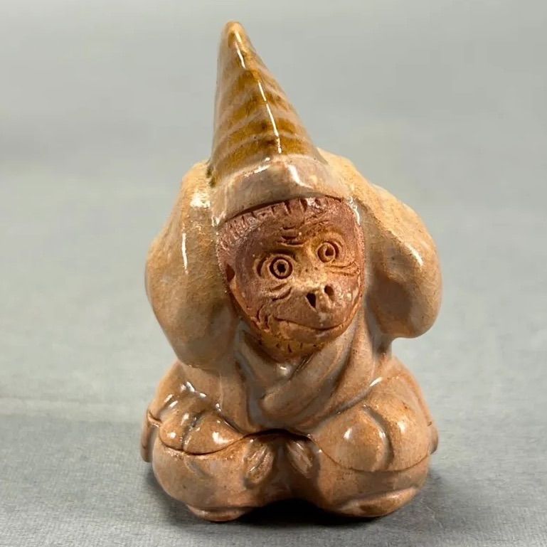 幽玄】十四代 坂倉新兵衛 萩香合 猿 共箱 香合 - メルカリ