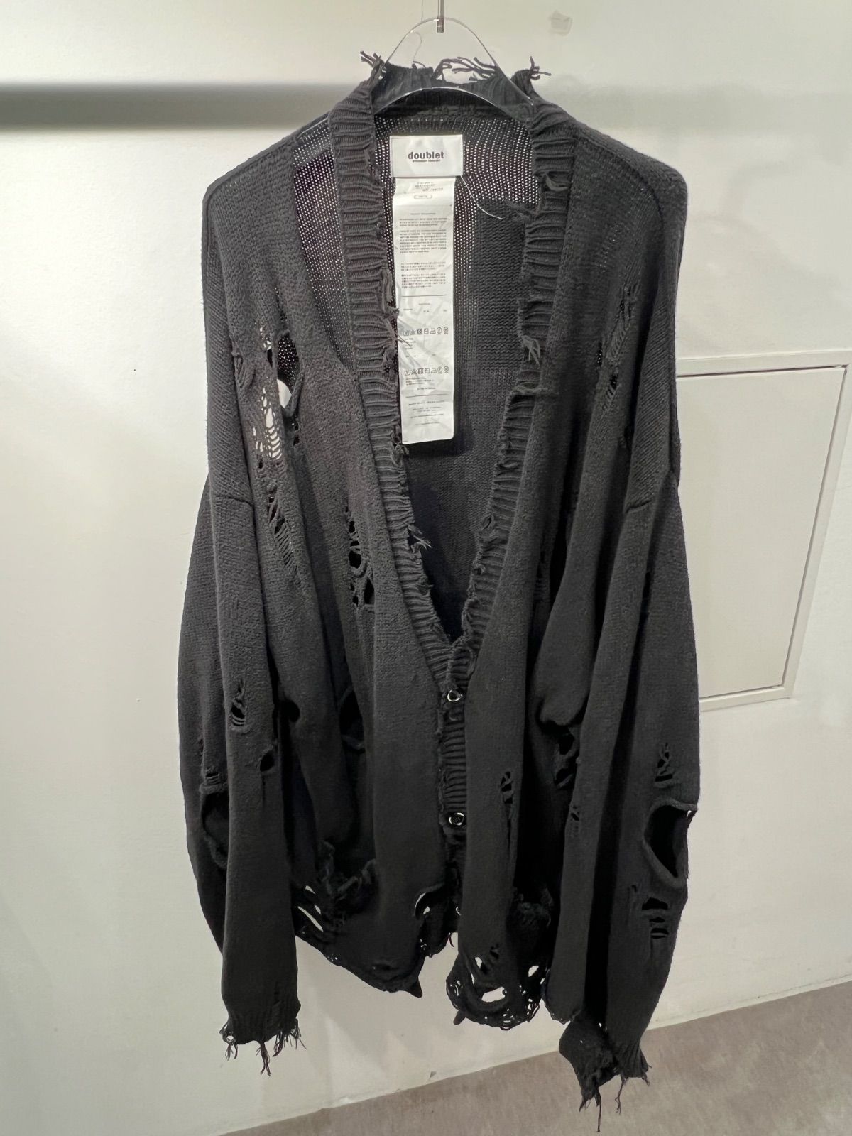 doublet (ダブレット)DESTROYED CARDIGAN Doublet - Destroyed Black DESTROYED doublet CARDIGAN Cardigan