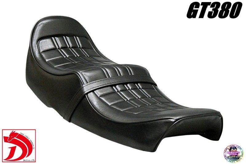 GT380 E4黒 チョビ三シート/ブラックBLACK黒GT550ローダウン タック