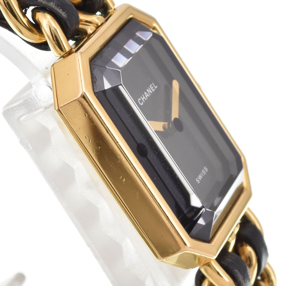 シャネル CHANEL プルミエール GP/レザー クォーツ レディース 良品 M
