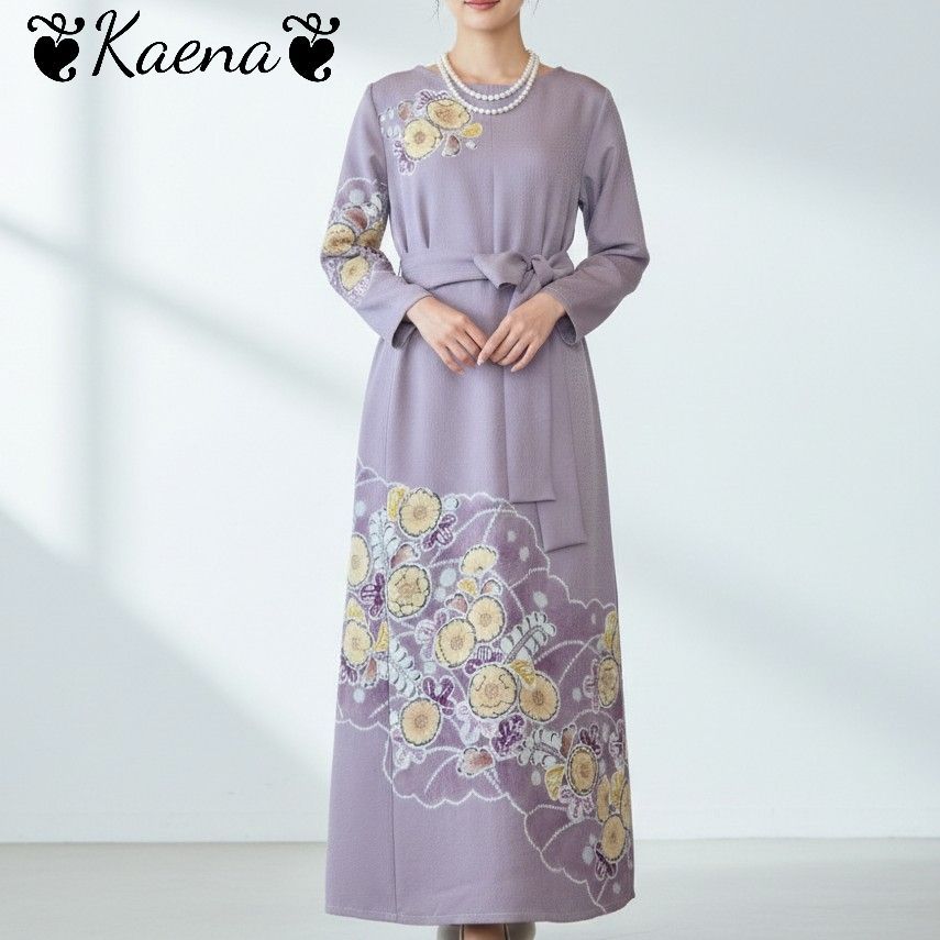 ❦Kaena❦ 着物リメイク 辻ヶ花 鬼絞 縮緬 ワンピース ロング マキシ