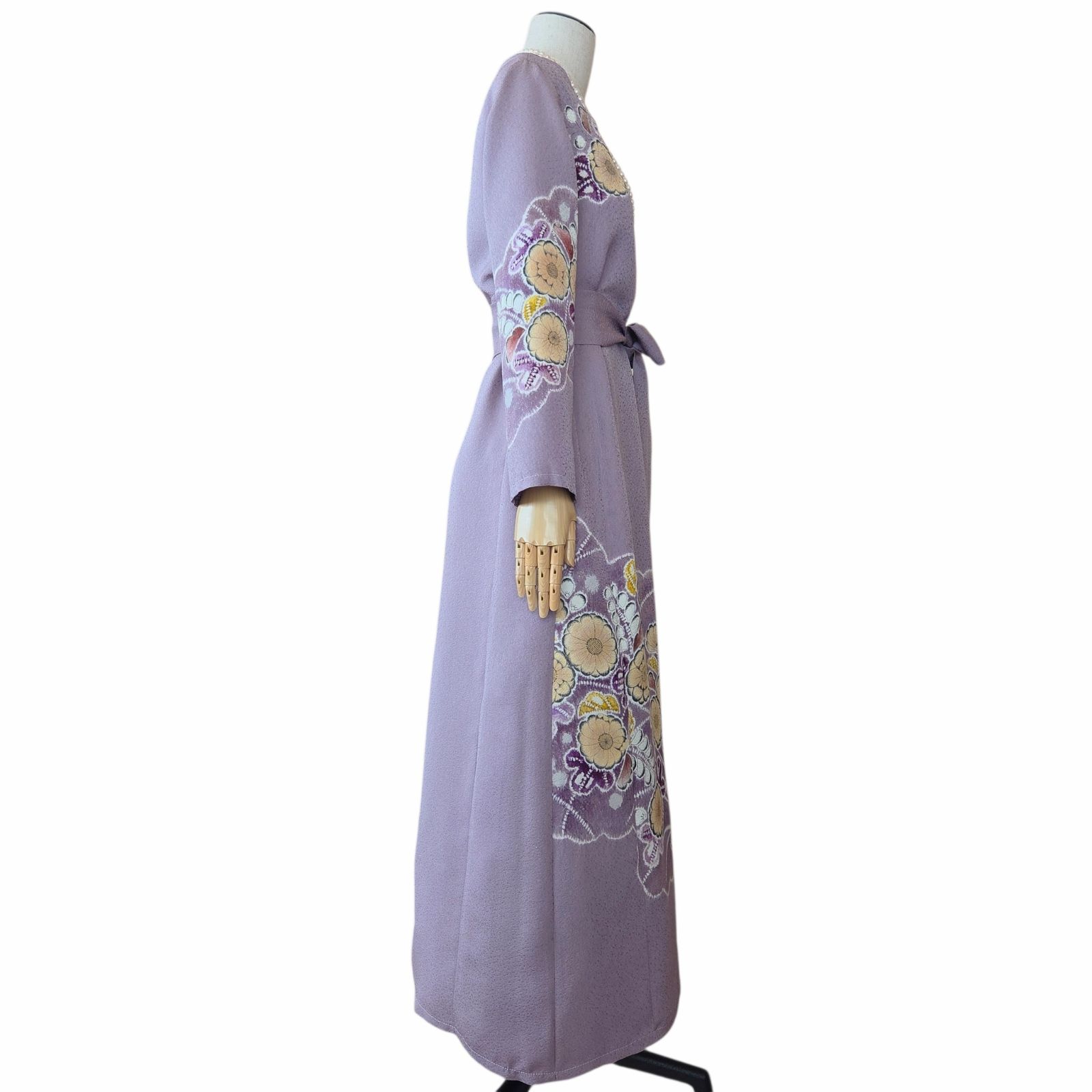 ❦Kaena❦ 着物リメイク 辻ヶ花 鬼絞 縮緬 ワンピース ロング マキシ