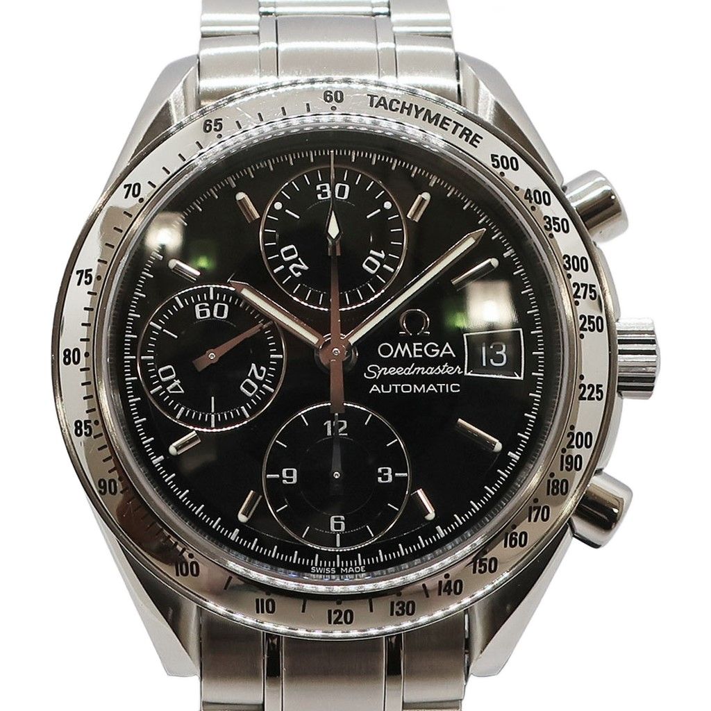 天白 仕上済 OMEGA オメガ スピードマスター デイト 3513.50 ブラック SS 自動巻き メンズ 腕時計 男