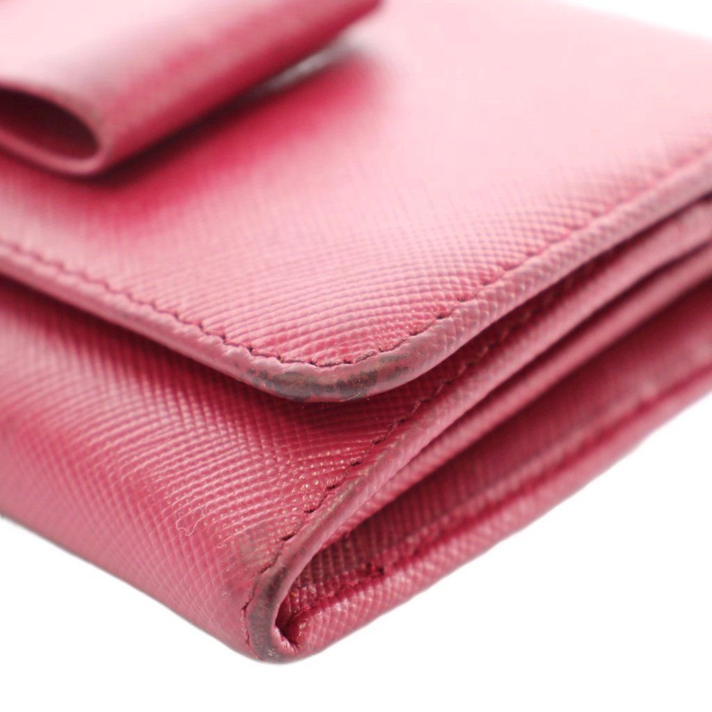 プラダ PRADA 長財布 二つ折り サフィアーノレザー リボン ロゴ