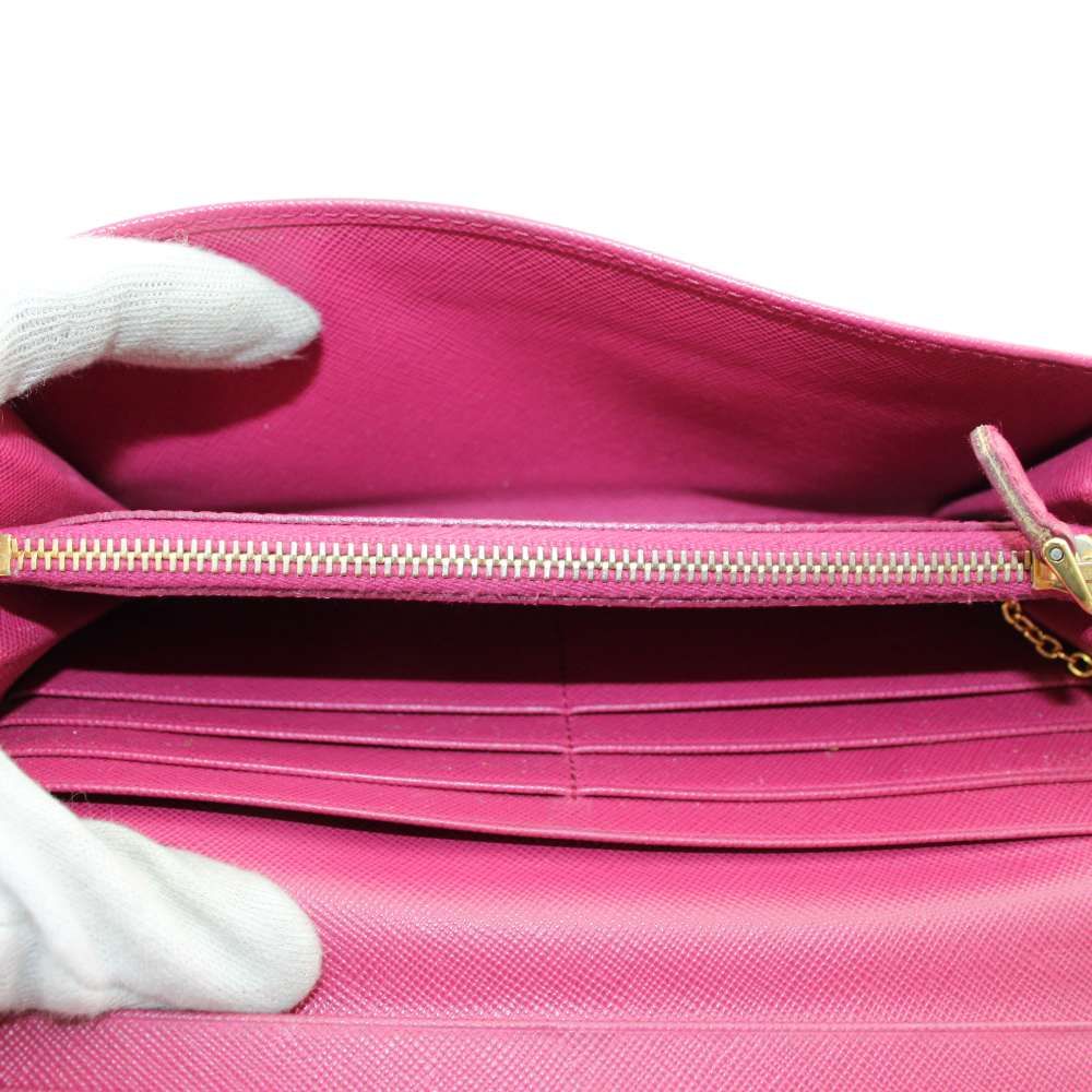 プラダ PRADA 長財布 二つ折り サフィアーノレザー リボン ロゴ