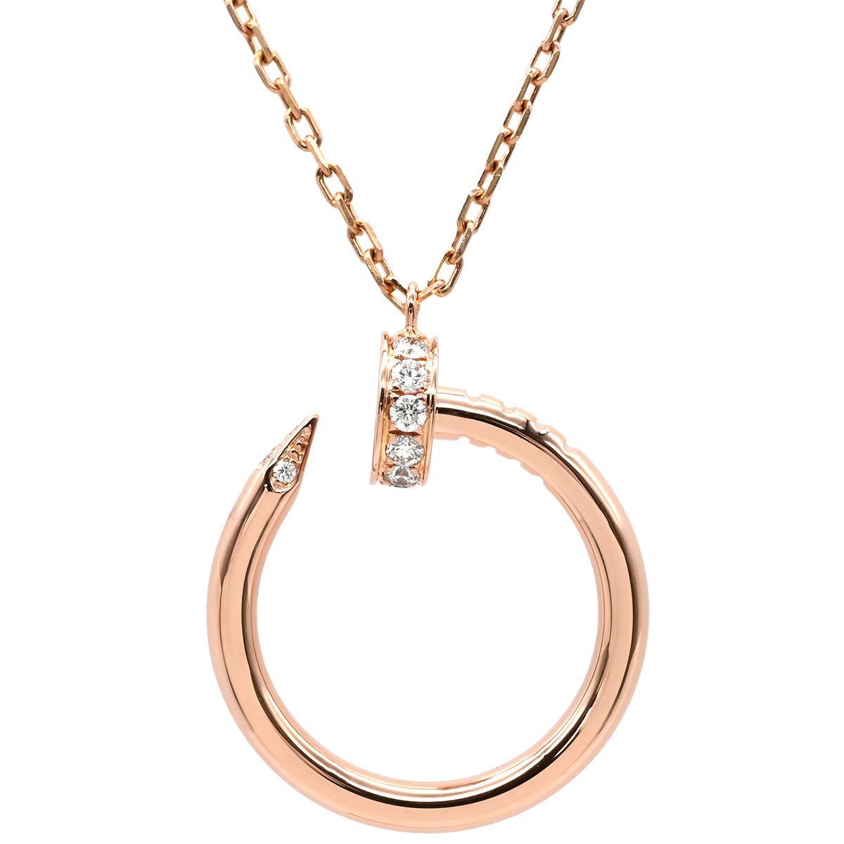 カルティエ Cartier ネックレス ジュストアンクル ダイヤ ピンク 
