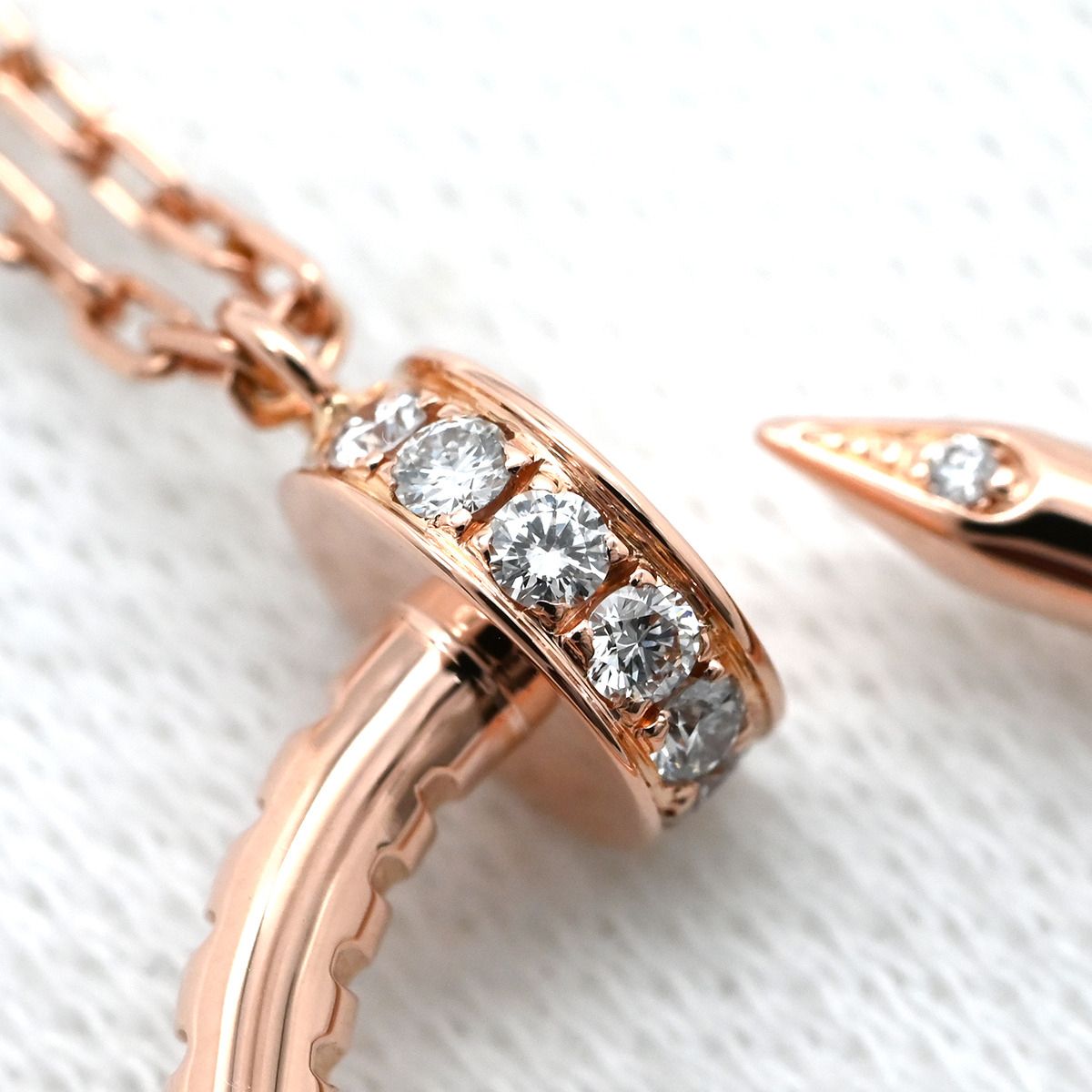カルティエ Cartier ネックレス ジュストアンクル ダイヤ ピンク 