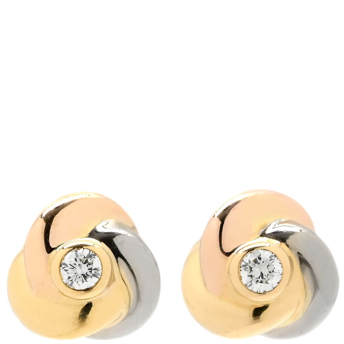 カルティエ Cartier ピアス ベビー トリニティ ホワイトゴールド 