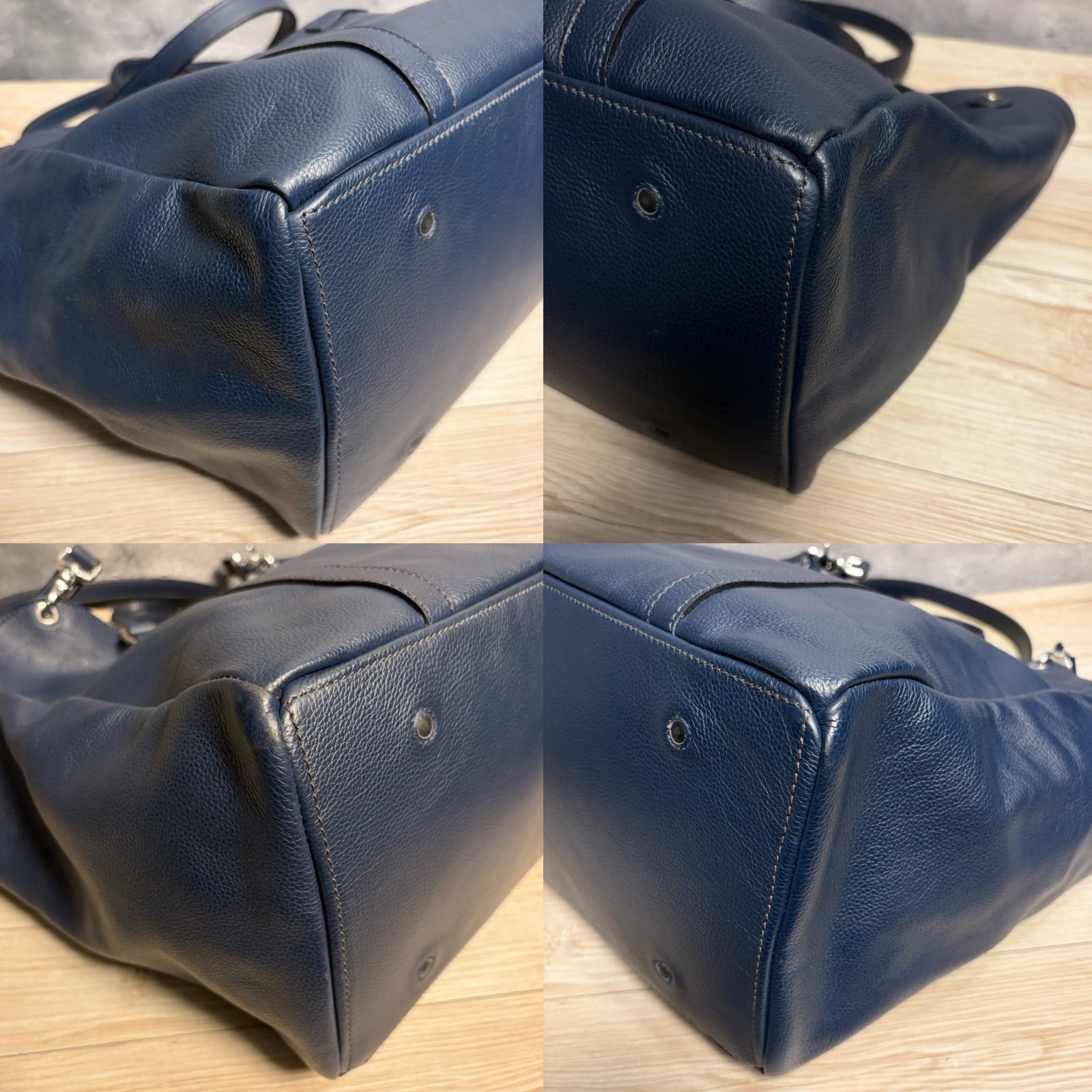 Daniel&Bob ダニエルアンドボブ 2WAY トートバッグ ブルー レザー 本革