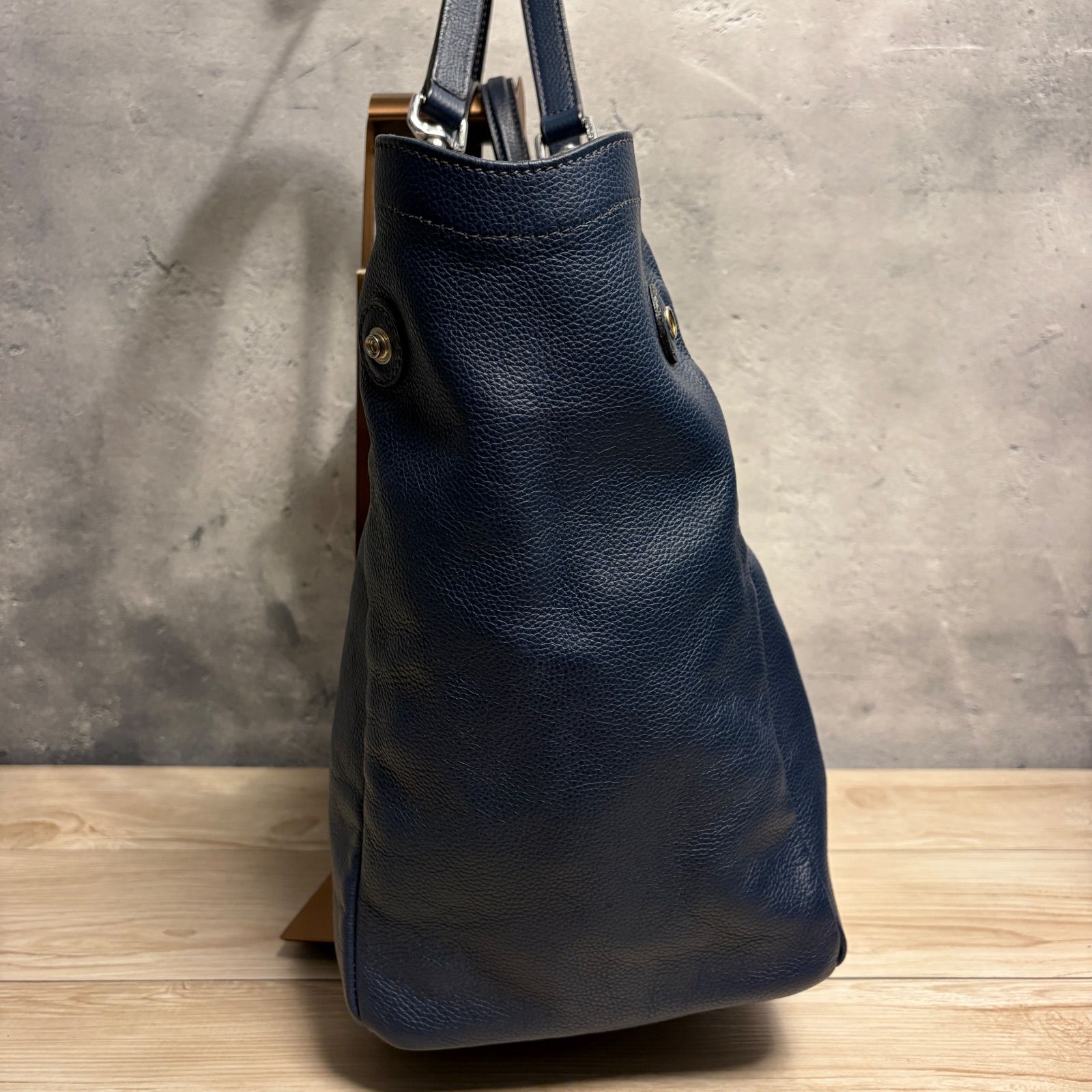 Daniel&Bob ダニエルアンドボブ 2WAY トートバッグ ブルー レザー 本革