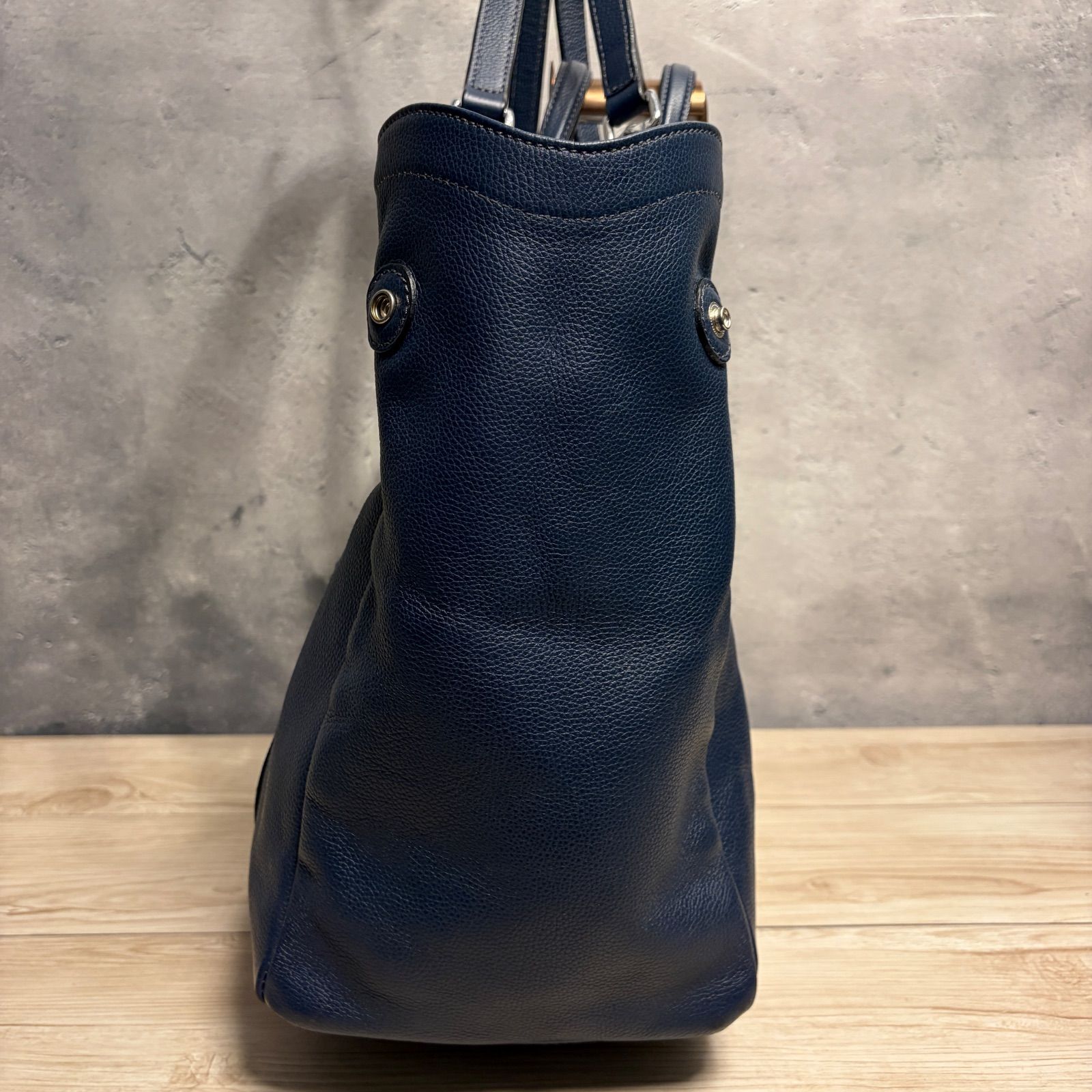 Daniel&Bob ダニエルアンドボブ 2WAY トートバッグ ブルー レザー 本革