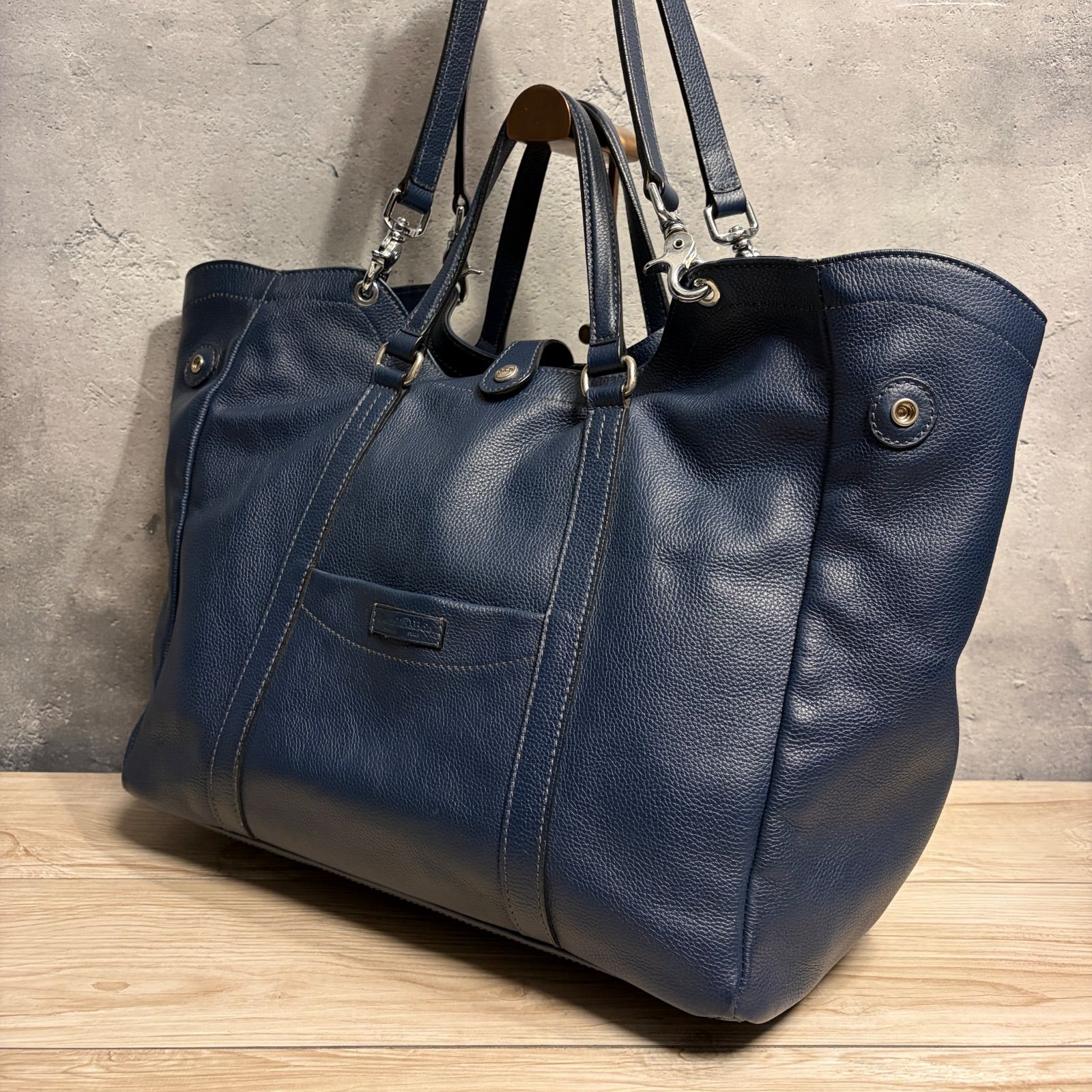 Daniel&Bob ダニエルアンドボブ 2WAY トートバッグ ブルー レザー 本革