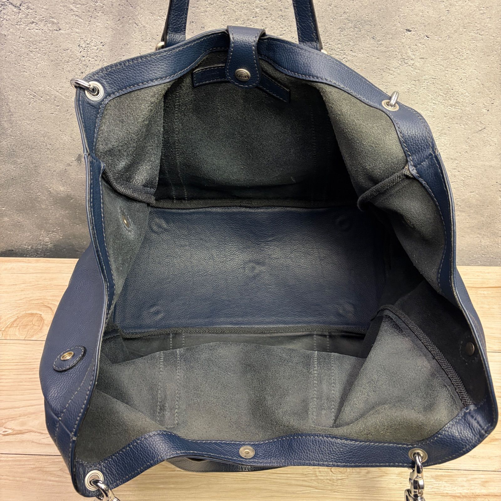 Daniel&Bob ダニエルアンドボブ 2WAY トートバッグ ブルー レザー 本革