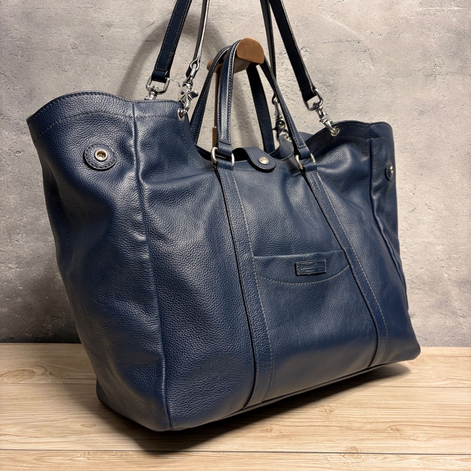 Daniel&Bob ダニエルアンドボブ 2WAY トートバッグ ブルー レザー 本革